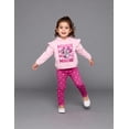 thumbnail image 4 of Disney Minnie Mouse Girls’ Lenticular Fleece Hoodie and Legging Set with Glitter Detail, 2-Piece Outfit (Pink, 4T), 4 of 5
