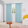 thumbnail image 2 of Deconovo Blackout Curtains, Silver Wave Line Print, Light Blue, 52W x 96L Inch, Thermal Insulated, Privacy Drapes for Living Room, 2 Panels, 2 of 8