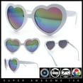 thumbnail image 3 of Womens Lolita Rainbow Mirror Lens Thick Plastic Heart Shape Sunglasses White, 3 of 8
