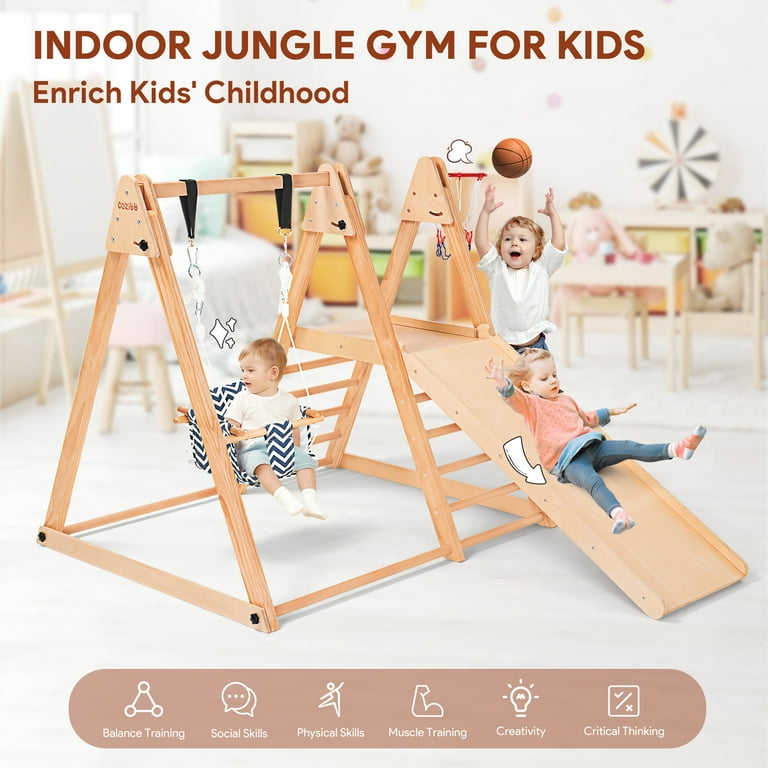4in1 Montessori Climbing Frame: Pikler Triangle + Arch + Slide Board + U2013 The Oxygen Lifestyle