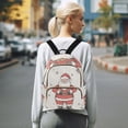 thumbnail image 7 of FORMRS Mini Backpack Purse for Women Travel Daypack Casual Shoulder Bag, Beige Christmas Santa, 7 of 7