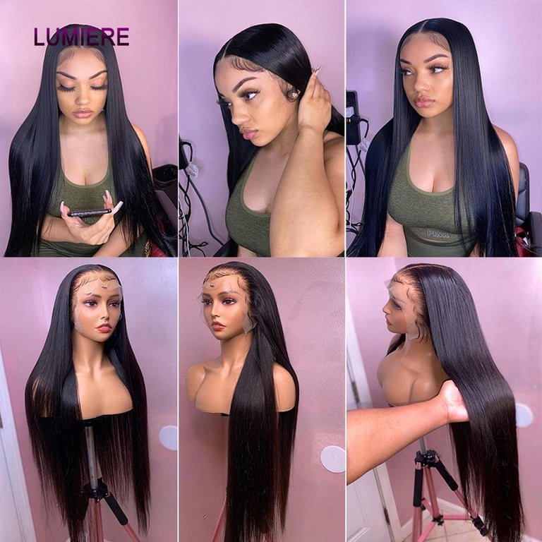 Bone Straight Lace Front Human Hair Wigs Brazilian 