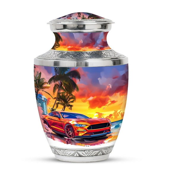 KARYLIZ Car Funeral Urn for Adult Ashes Men - Cremation Urns for Human Ashes - Large Urn for Ashes Adult Male - Decorative Urns for Ashes - Funeral for Ashes for Women Memorial Cremation ( 10inch)