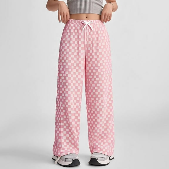 Kinrui Wide Leg Pants for Girl Baggy Elastic Waist Quick Dry Ice Silk Trouser with Pockets Sizes 6-12 Pink 10 Years