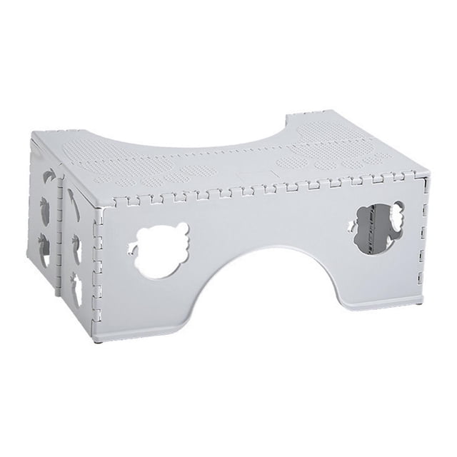 Taburete de baño plegable para sentadillas, taburete ergonómico para pies, asiento de inodoro Gris claro