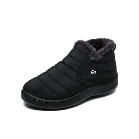 

Avamo Lady Shoes Women s Waterproof Winter Snow Boots Plush Lined Slip On Warm Outwear Ankle Shoes