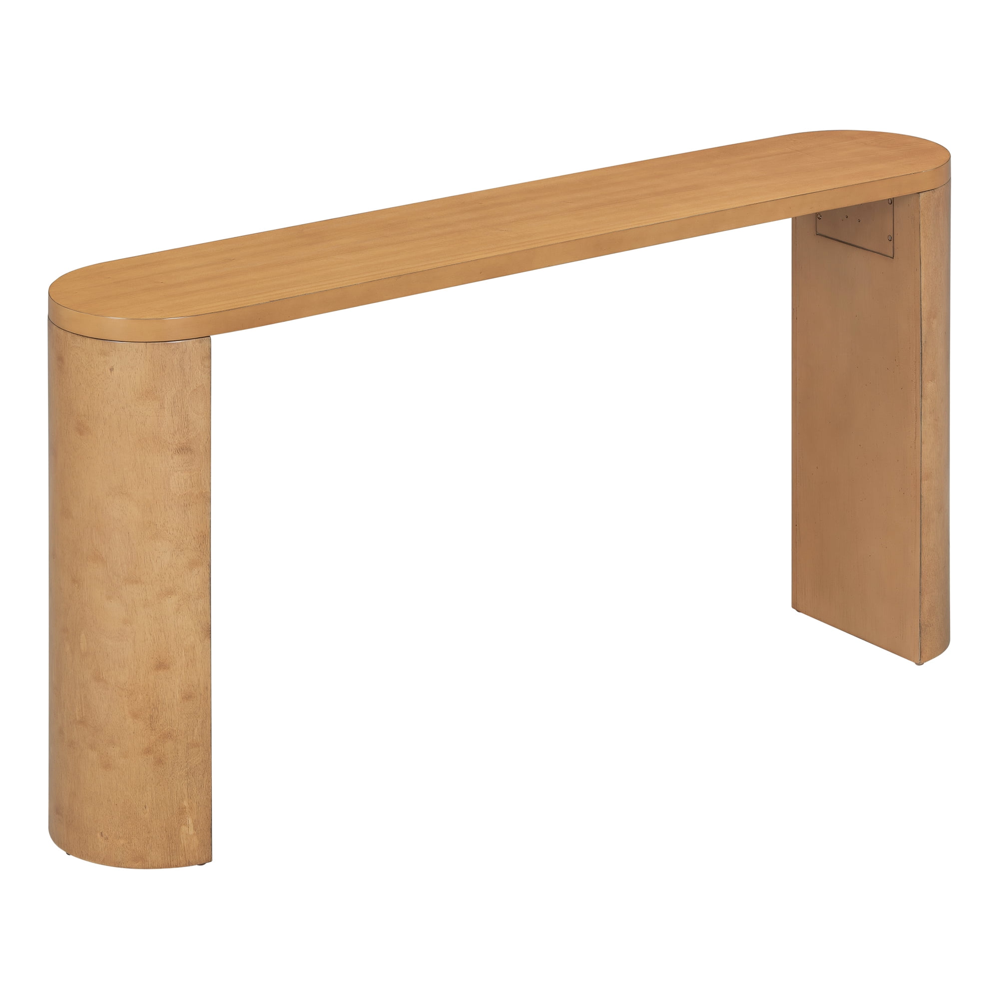 EUROCO Modern Console Table,59.6" Long Wood Entryway Table Porch Table with Semi-Cylindrical Leg,Narrow Long Sofa Table for Entrance,Living Room,Foyer, Hallway,Natural