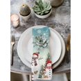 thumbnail image 2 of Teal Christmas Cloth Napkins Set of 6 Reusable Dinner Napkins, Snowman Xmas Tree Snowflake Winter Cocktail Napkin Washable Table Napkins for Wedding/Holiday Party/Baby Shower 20"x20", 2 of 7