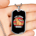thumbnail image 2 of Live Rire Écorce Os Collier en Acier Inoxydable Ou 18k or Chien Tag 24" Chaîne, 2 of 8
