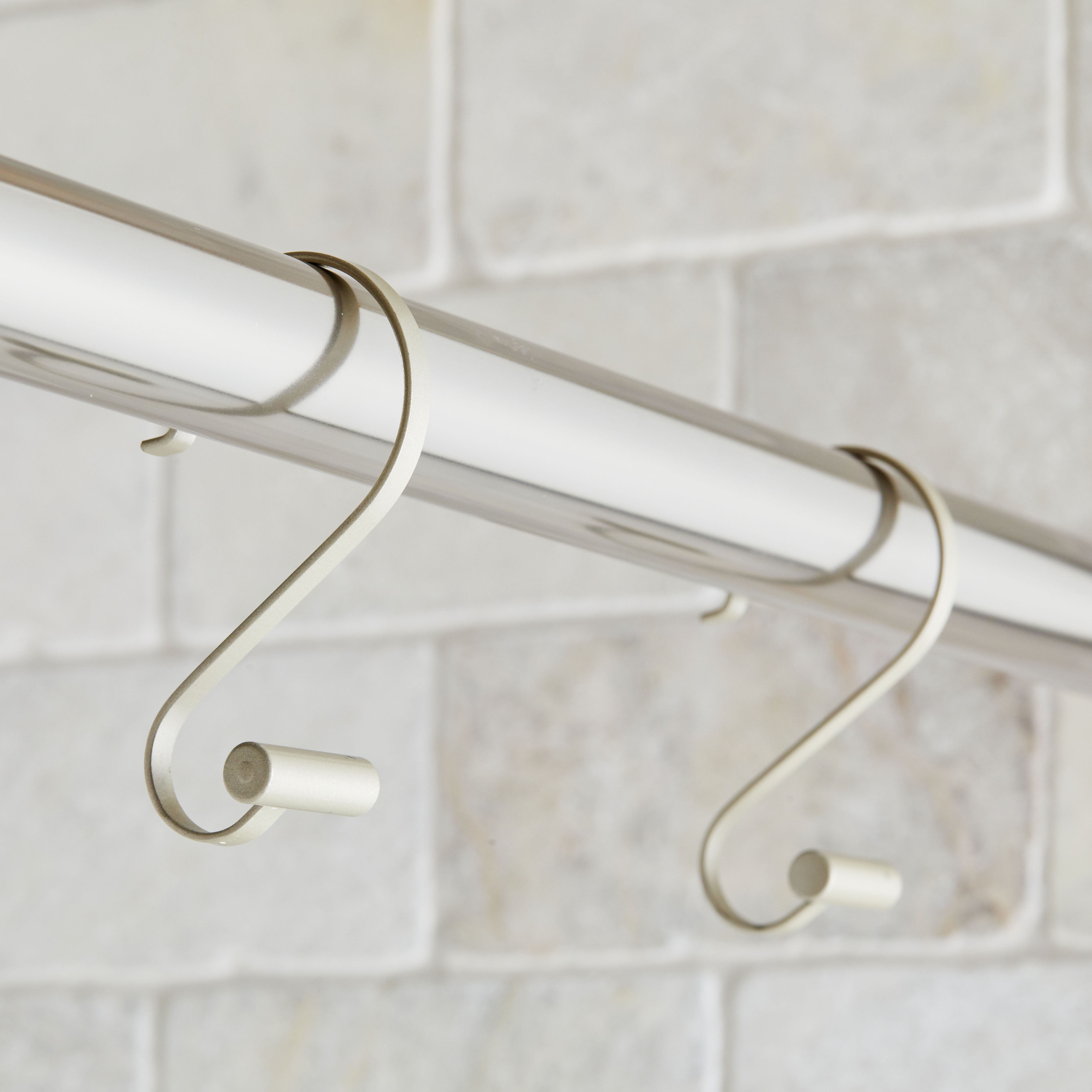 (3 pack) Better Homes & Gardens S-Shape Rustproof Stainless Steel Shower Hooks with T-Bar Ends, Nickel, 12