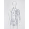 thumbnail image 4 of Miutii Kids Girls Sequins Gymnastics Leotard One Shoulder Short Jumpsuit Biketard Ballet Dance Unitard Outfits Silver 12, 4 of 6