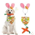 thumbnail image 2 of OutmaxHome Dog Easter Bunny Costume, Pet Rabbit Ears Headband, Egg Dog Bandana, Carrot Dog Toy Set, Easter Dog Costumes for Small Dogs Cat Puppy Party Apparel Easter Halloween Accessory Headwear, 2 of 6