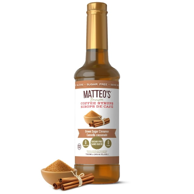 Matteo's Sugar Free Coffee Flavoring Syrup, Brown Sugar Cinnamon