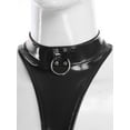 thumbnail image 6 of YiZYiF Women's Latex Faux Leather Wet Look Bodycon Dress Hollow Out Rave Nightclub Party Mini Dress Black M, 6 of 7