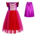 thumbnail image 3 of IBTOM CASTLE Kids Girls Witch Costume Tulle Dress Velvet Hooded Cloak Wigs Set Halloween Cosplay Birthday Party Carnival Dress up Outfit 7-8 Years Purple 2pcs, 3 of 9