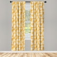 thumbnail image 3 of Ambesonne Autumn Curtains, Simple Delicate Leafs Detail, Pair of 28"x84", Pale Orange White, 3 of 5