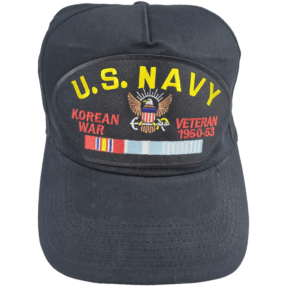 USN NAVY KOREAN WAR VETERAN HAT CAP CAMPAIGN SERVICE RIBBONS SAILOR VET