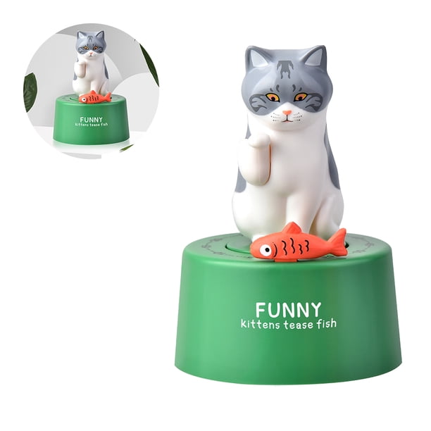 Temporizador Casero Dibujos Animados Con Forma Animal Sin Batería para en La (gato Verde)