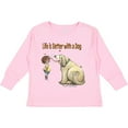 thumbnail image 3 of Inktastic Life is Better with a Dog Boys or Girls Long Sleeve Toddler T-Shirt, 3 of 5