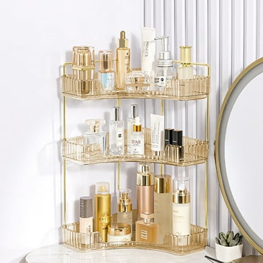 Garmic 3-Tier Bathroom Counter Organizer Countertop Storage Organizer Makeup Organizer Space Saving Vanity Trays – Gold