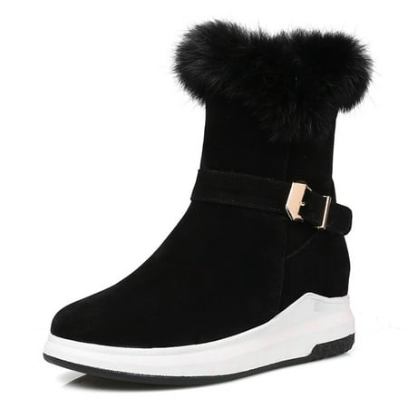 

Women Short Boots Zipper Warm Fashionabl 34 Black