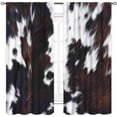 thumbnail image 4 of Cow Print Curtains, Rustic Farm Brown Cowhide Cow Printed Pattern Western Curtains for Bedroom Living Room Kitchen Highland Cow Skin Fur Window Treatments Drapes 2 Panel, 84"x63" Inch, 4 of 5