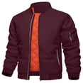 thumbnail image 4 of Thousandth Men's Bomber Jacket Reversible Warm Coat Quilted Lined Windproof Baseball Collar Jacket Casual Fall Winter Outerwear, 4 of 6