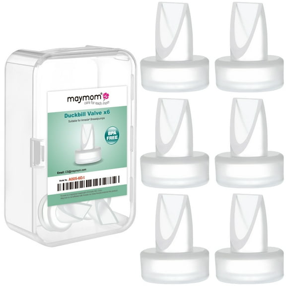 Maymom Pump Valve for Ameda Purely Yours Pumps; 6 Count Duckbills to Replace Ameda Pump Valves; Retail Packaging Factory Sealed; Compatible with Ameda HygieniKit Milk Collection System
