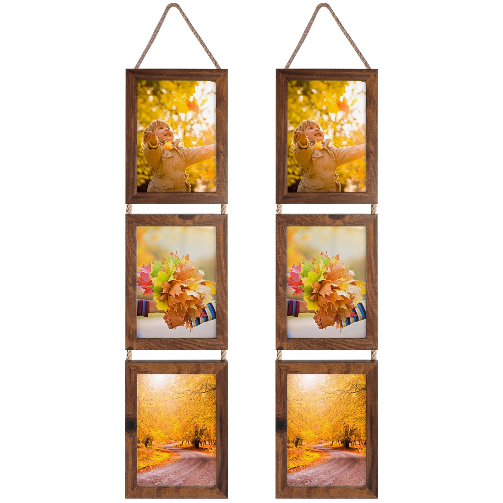 5x7 Picture Frame Collage Wall Hanging Photo Frames, Black, Set of 2