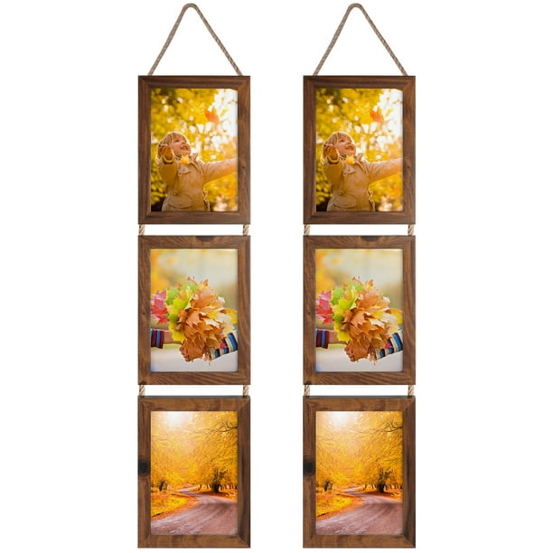 5x7 Picture Frame Collage Wall Hanging Photo Frames, Black, Set of 2