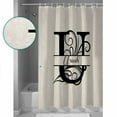 thumbnail image 3 of Extra Long Shower Curtain 72x96 Inch, Letter U Shower Curtain Waterproof Bathroom Decor Monogram Words Fabric Bath Curtain Set Accessories with Hooks, 3 of 6