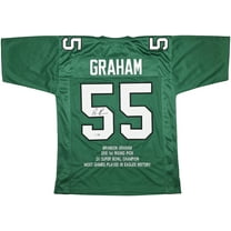 Philadelphia Eagles Brandon Graham Autographed Kelly Green Super Bowl Stats Jersey Beckett BAS Witness 239893