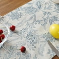 thumbnail image 4 of Spring Table Runner Linen Farmhouse Table Cloth Blue Floral Decorative Table Runners 72 Inch Botanic Printed Burlap Handcrafted Flax Coffee Table Decor 1 Panel Blue on Beige, 4 of 6