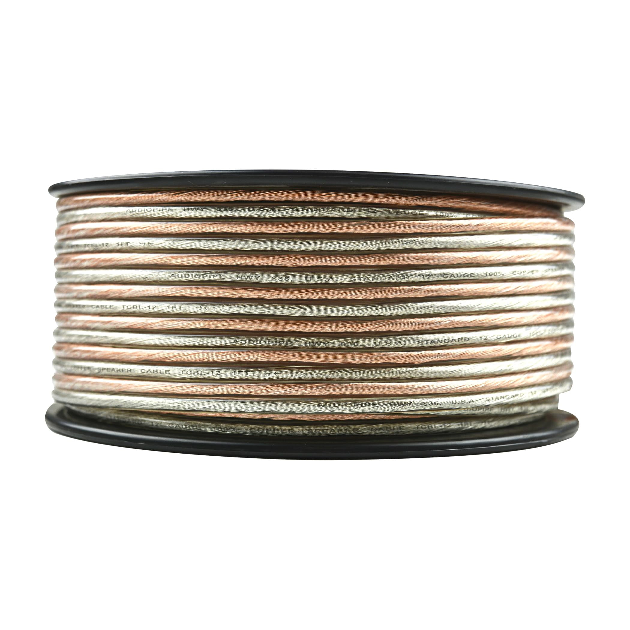 Audiopipe 12 Gauge 100% Copper Series Speaker Wire 100 Ft Clear TCBL-12-100CPR