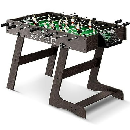 Folding Foosball Table, 4 x 2 Full Competition Size Foldable Space Saving Table Soccer for Home, Arcade Game Room, for Indoor or Outdoor, Family Game Night, Perfect for Kids and Adults