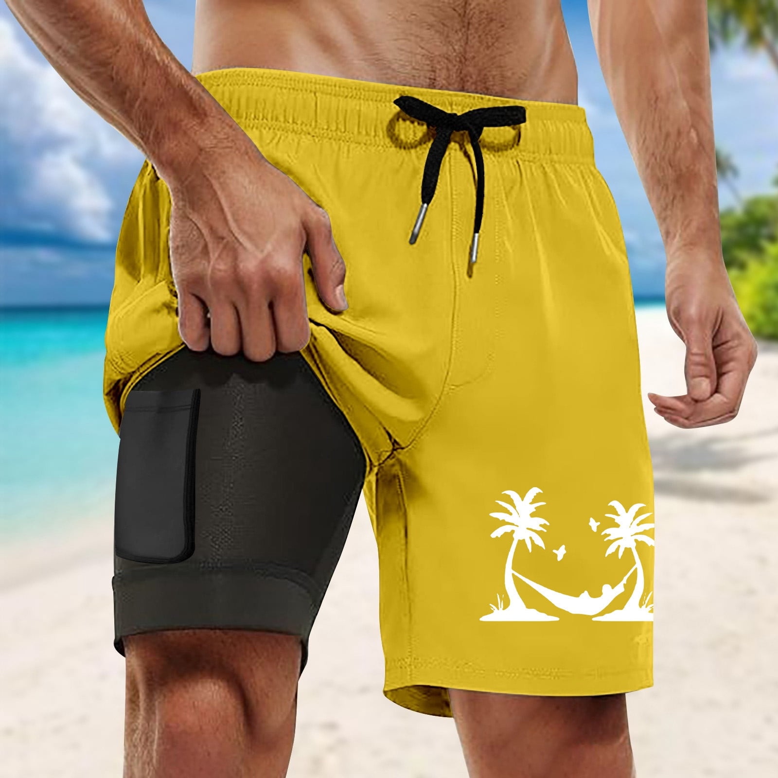 Short De Bain Pour Homme à Séchage Rapide Avec Poches Zippées