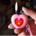 thumbnail image 4 of Rewenti Windproof Refillable Love Inflatable Lighter Keychain Pink Butane Open Flame Lighters for Key Chain Pendant Kitchen Candles, 4 of 5