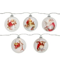 Northlight Norman Rockwell Paintings Glass Christmas Disc Lights - 5.75' Clear Wire - 5ct