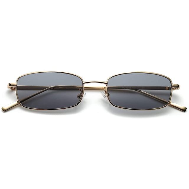FEISEDY Vintage Slender Square Sunglasses Retro Small Metal Frame Candy Colors B2295