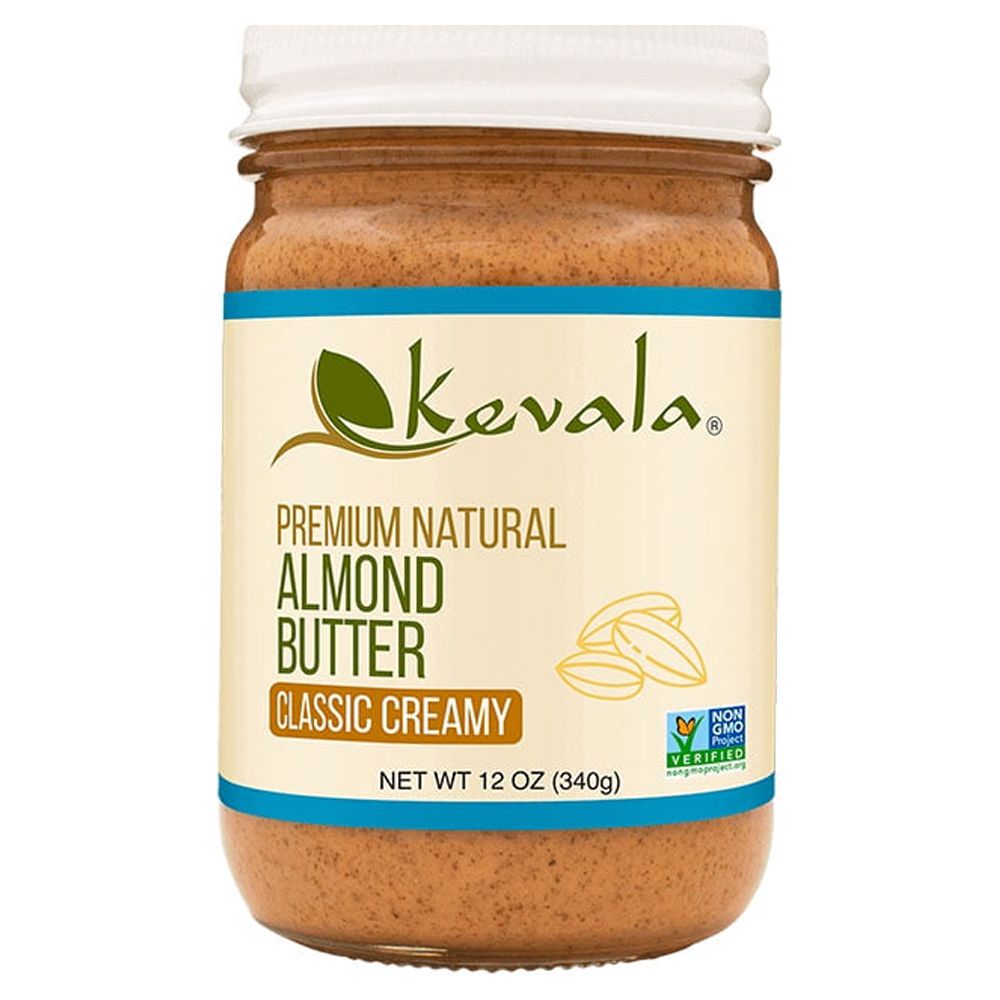 Kevala Almond Butter Creamy, 12 oz (3pack), Glass Jar, Gluten-Free Spread