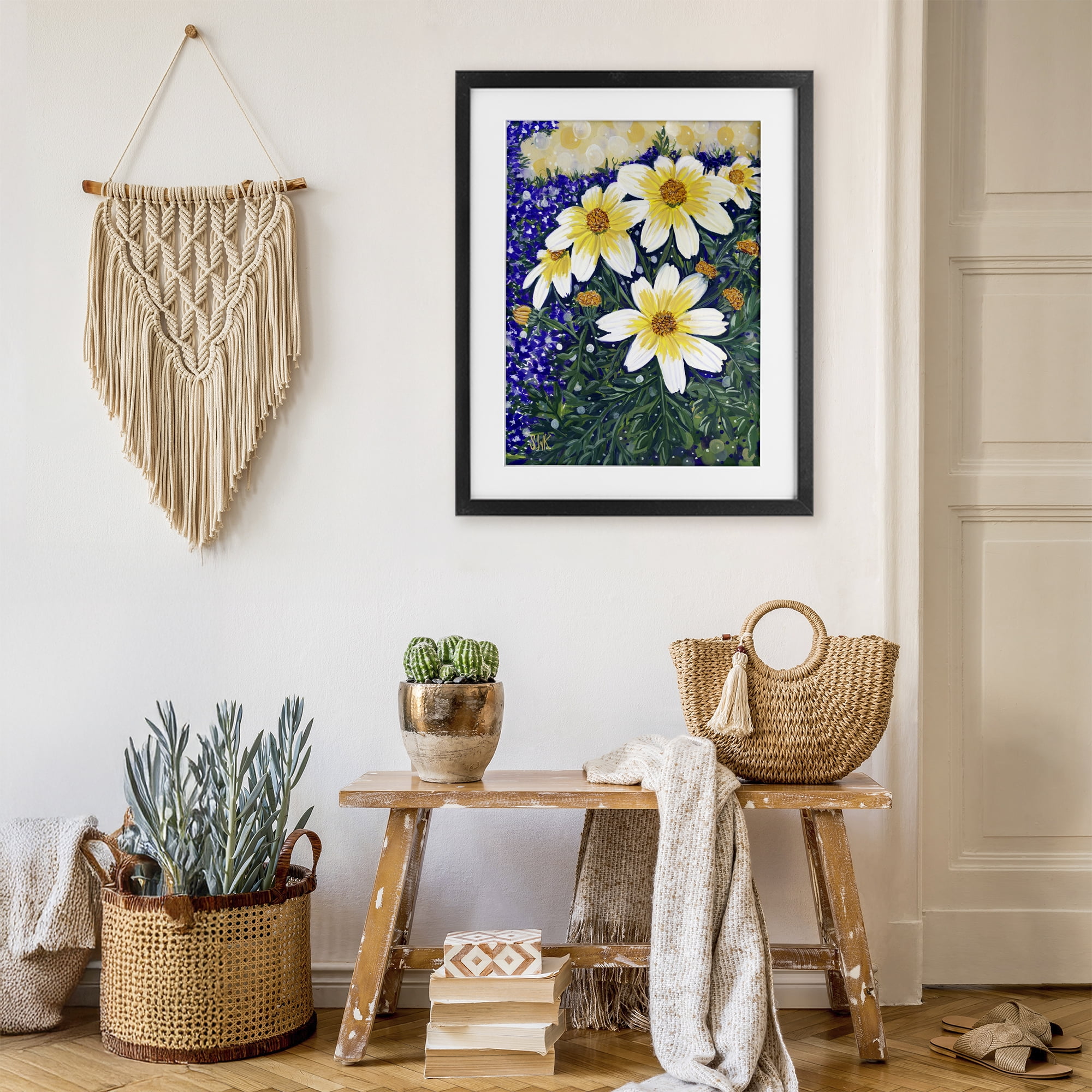 Stupell Industries Summer Garden Cosmos Black Framed Print Under Glass, design by Sarah Waldron Kimball