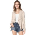 thumbnail image 2 of INSPIRE CHIC Veste en Faux Suède pour Femme à Manches Longues, devant Drapé, Vestes de Moto, 2 of 7