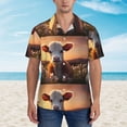 thumbnail image 2 of Pofeuu Sunset Calf Flower Field Print Hawaiian Shirt for Men Sleeves Casual Button Down Summer Beach Dress Shirts T-Shirts,3X-Large, 2 of 7