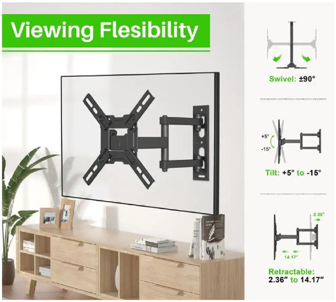 Commercial Electric XD2483-S 13 in. to 47 in. Full Motion Wall Mount for TVs