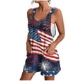 thumbnail image 3 of QATAINLAV Womens Cute American Flag Romper with Pockets 2025 Summer Linen Onesie Shorts 4th of July Bib Overalls Blue S Gifts for Mom, 3 of 6