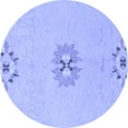 thumbnail image 1 of Ahgly Company Machine Washable Indoor Round Abstract Blue Modern Area Rugs, 7' Round, 1 of 4