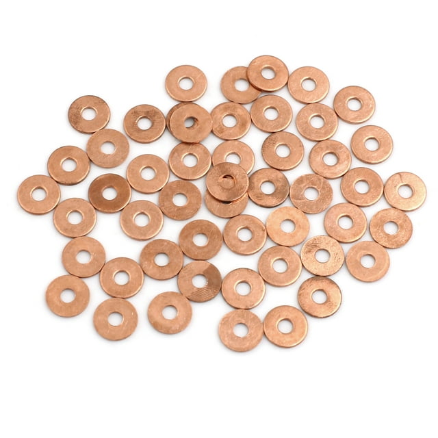 Unique Bargains 50 Pcs 4mm Diamètre Intérieur Rondelles de Cuivre Joints d'Étanchéité Plats pour les Voitures