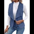 thumbnail image 3 of Chaleco Informal Sin Mangas de Felpa para Mujer, Otoño e Invierno, Tipo Cárdigan. Azul XXL, 3 of 10