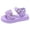 Purple, variant on GiLiling Girls Sandals, Girls Open-Toe Platform Sandals, Ruched Strap Adjustable Buckle Strap, Soft PU Casual Shoes for Summer Beach (Purple, 2.5-3 Years)