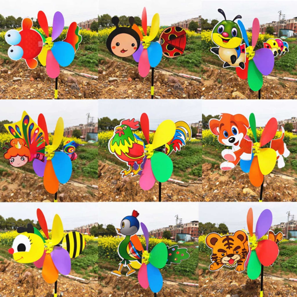 3D Animal Windmill Garden Wind Spinners Children Toy Lovely